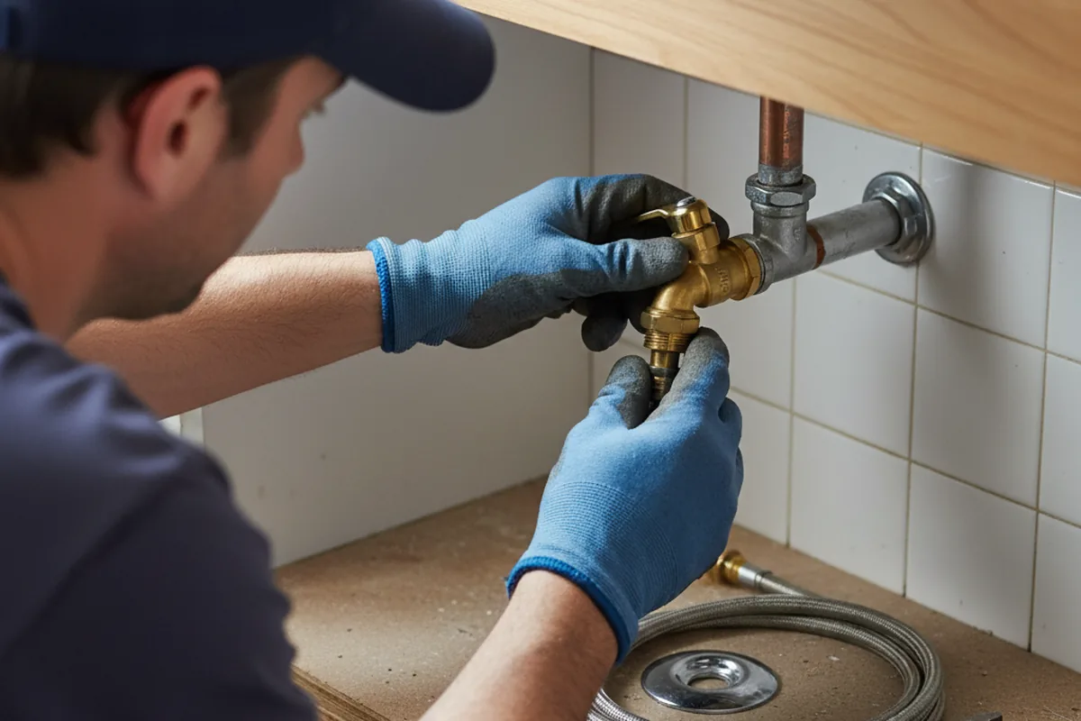 Shutoff valve and fitting work during Emergency Plumbing in Blackwell